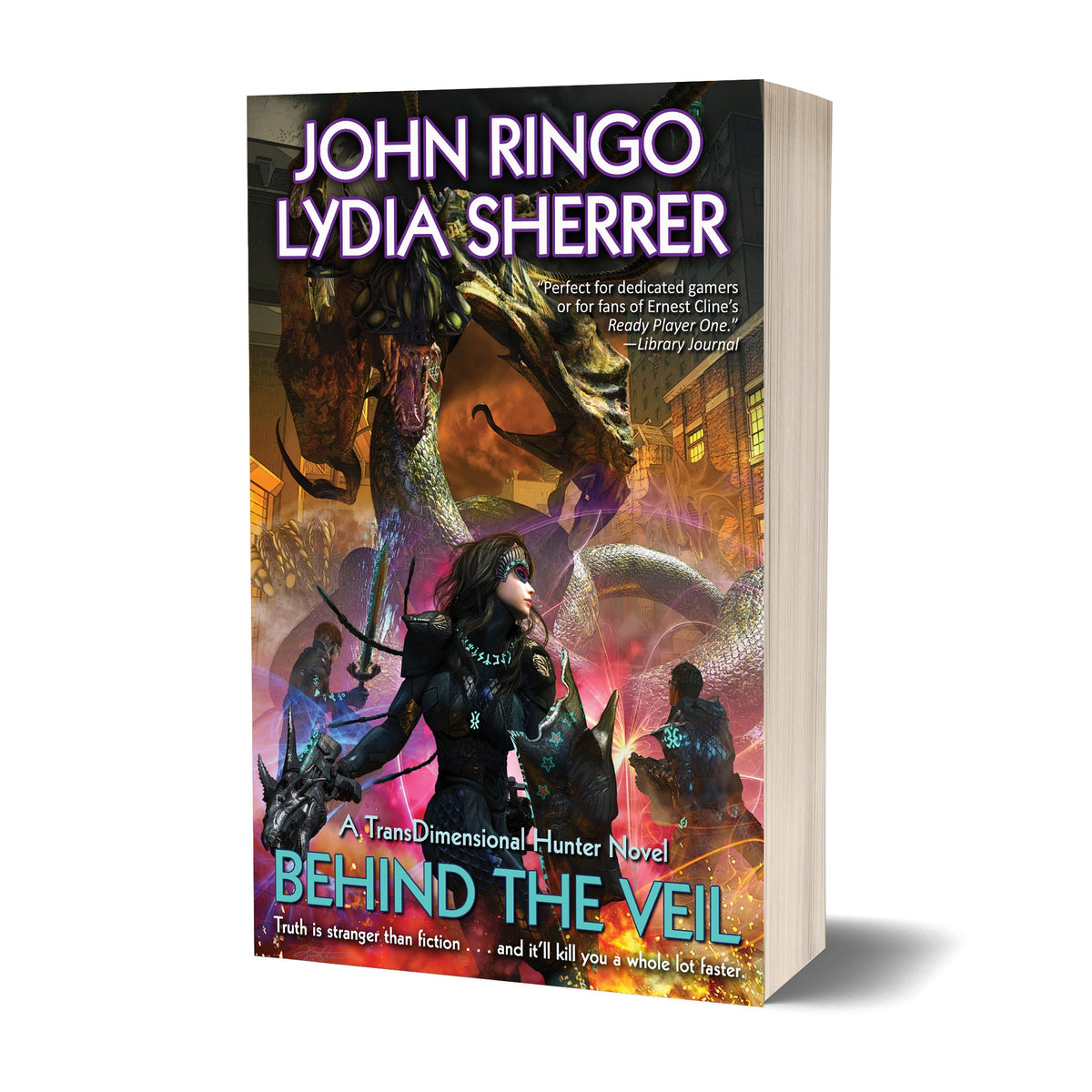 Signed PAPERBACK - Behind the Veil (with John Ringo) TransDimensional Hunter Book 3