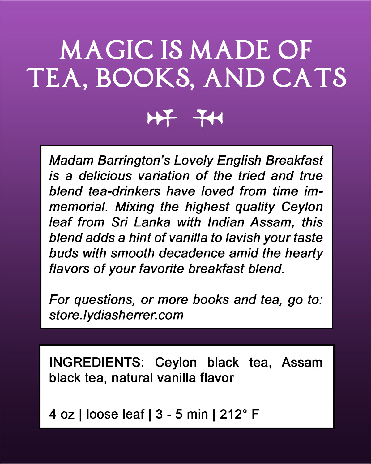 Lily Singer's Tea Cabinet - Madam Barrington's Lovely English Breakfast