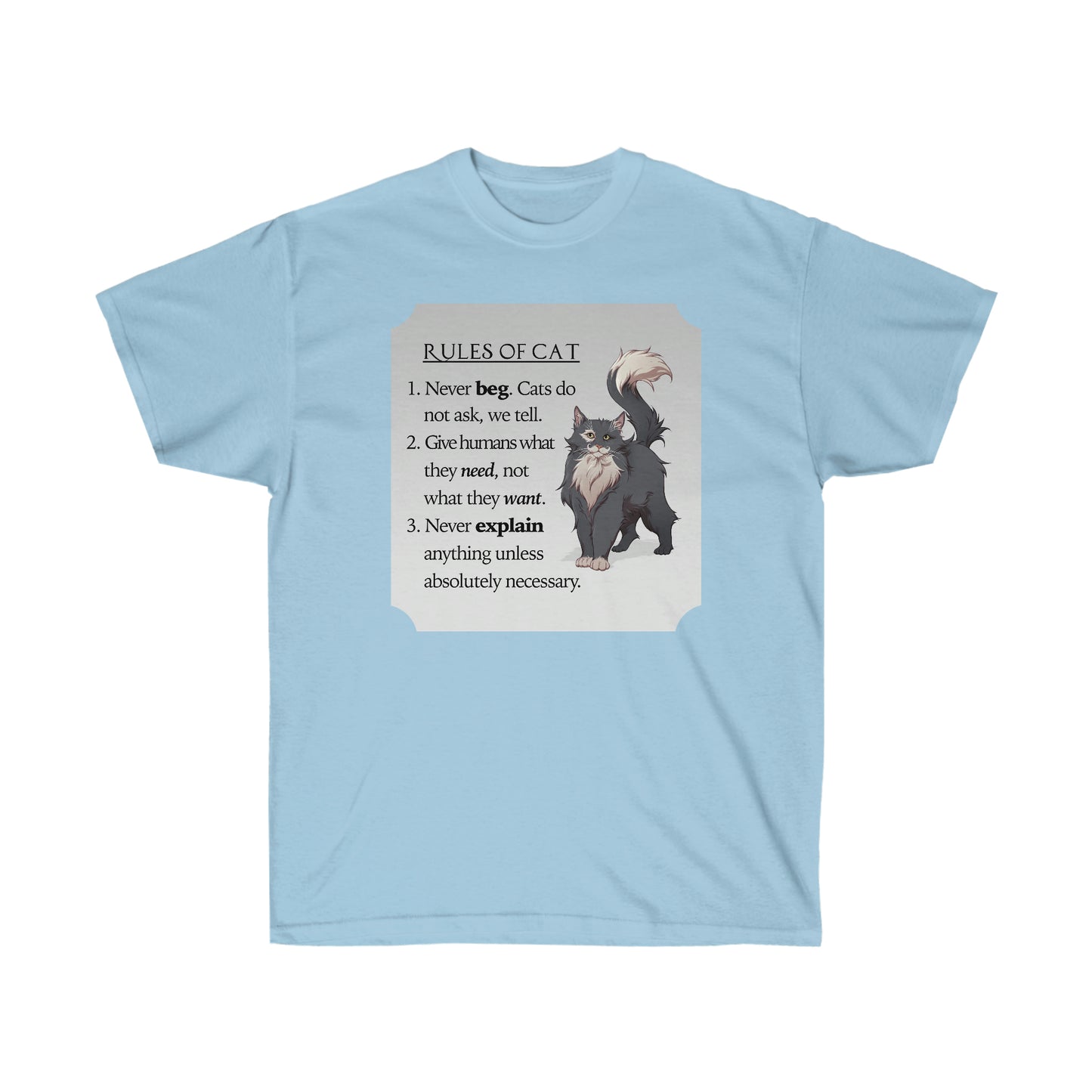 "Rules of Cat" Sir Kipling Unisex Cotton Tee