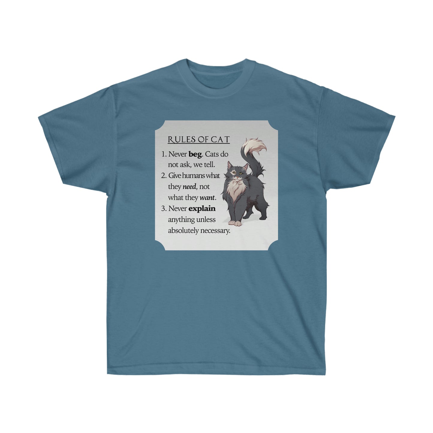 "Rules of Cat" Sir Kipling Unisex Cotton Tee