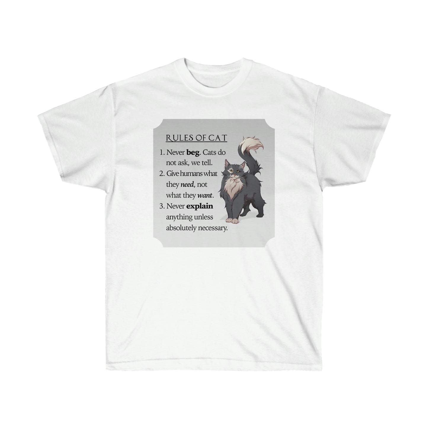 "Rules of Cat" Sir Kipling Unisex Cotton Tee