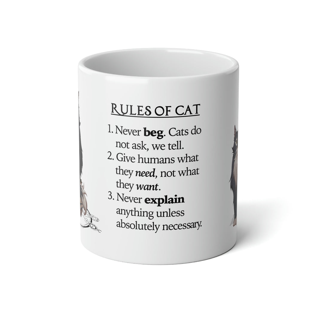 Rules of Cat Sir Kipling Jumbo Mug, 20oz